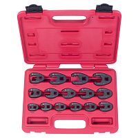 МАСТАК Набор разрезных ключей 3/8"&1/2" (воронья лапка), 8-24 мм, кейс, 15 предметов МАСТАК 0261-15C