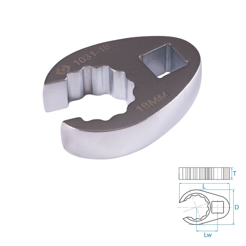 KING TONY Ключ разрезной (воронья лапка) 18 мм, 3/8" KING TONY 1031-18R