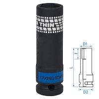KING TONY Головка торцевая ударная глубокая 1/2", 17 мм, тонкостенная KING TONY 441517M