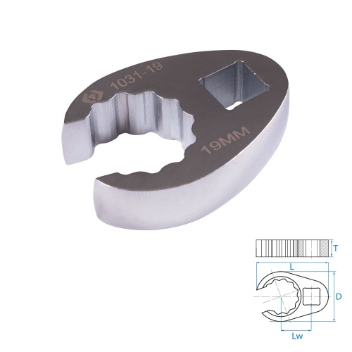 KING TONY Ключ разрезной (воронья лапка) 19 мм, 3/8" KING TONY 1031-19R KING TONY Ключ разрезной (воронья лапка) 19 мм, 3/8" KING TONY 1031-19R